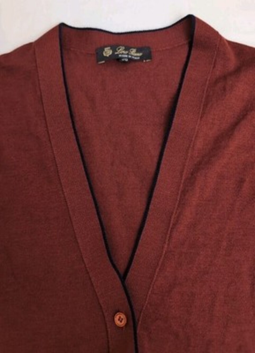 Loro Piana Womens Button Up Redish Brown Cardigan Sweater Size 36